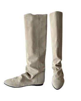 IVORY SUEDE BOOTS SIZE 39 and 41