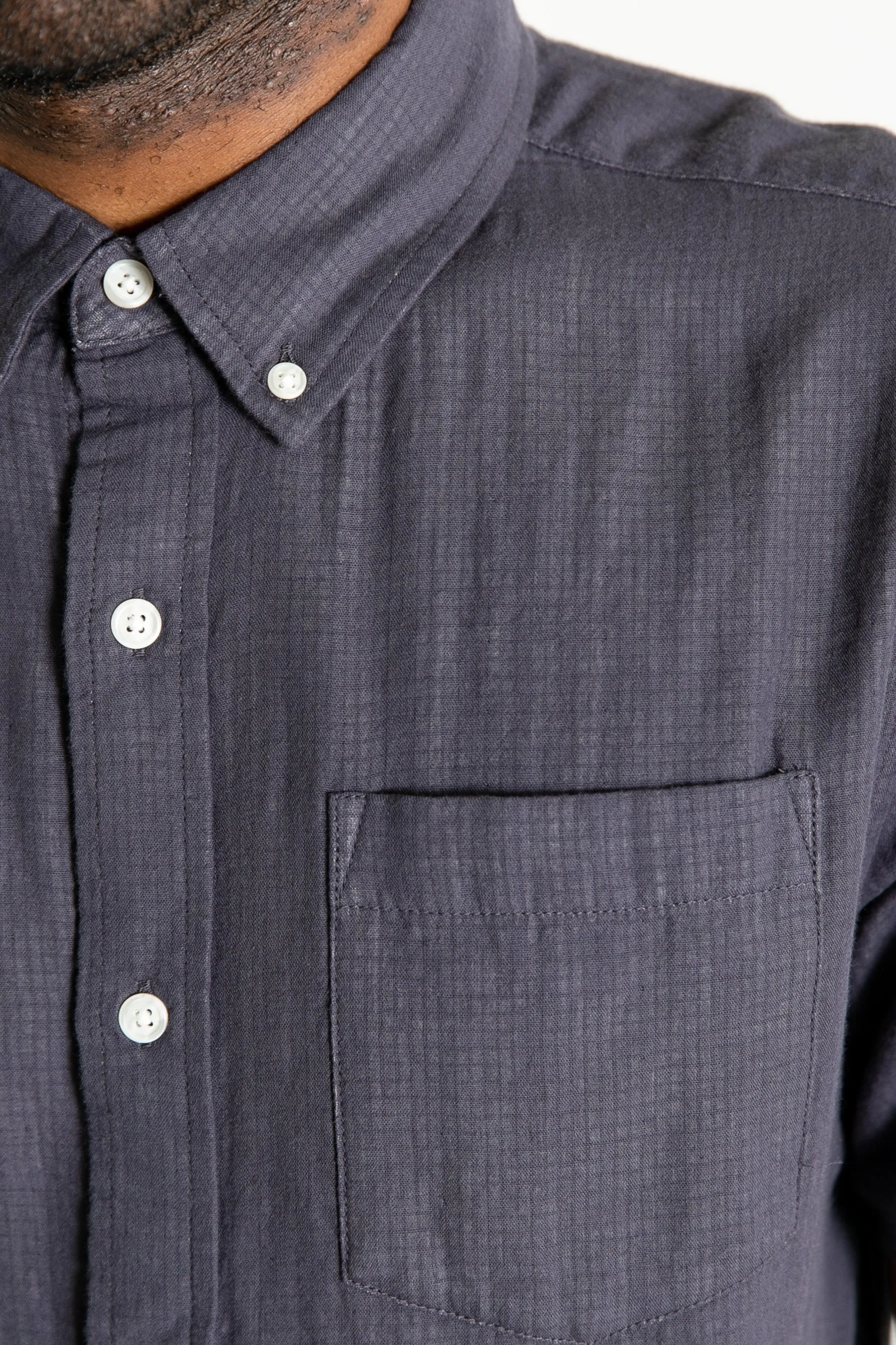 Jordan Slim Shirt / Charcoal Doublecloth