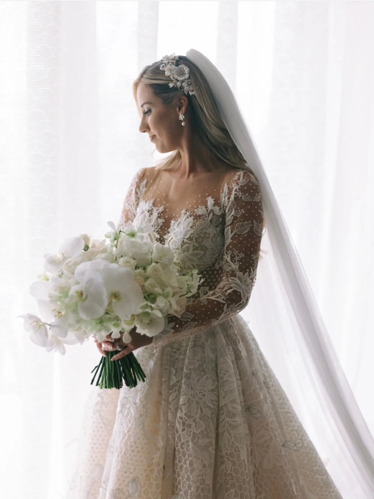 KATHERINE Royal Cathedral English Net 1 Layer Bridal Veil