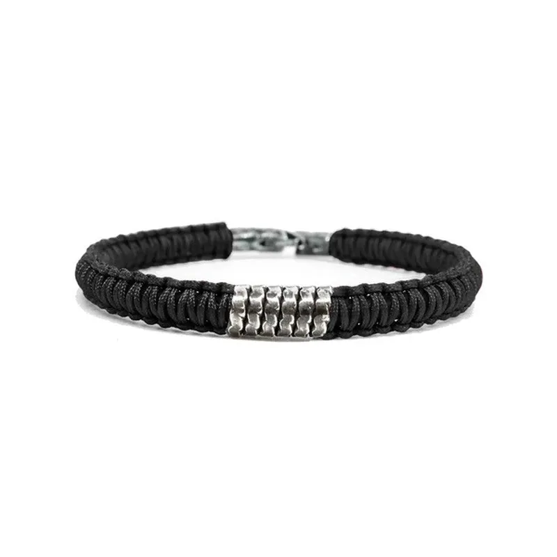 Kenton Michael | Braided Nylon Rippled Sterling Coil (3 Colors)