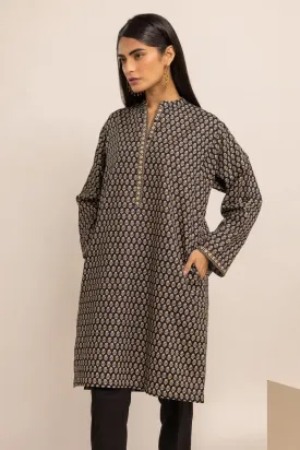 Khaadi Black Classic Khaddar Kurta