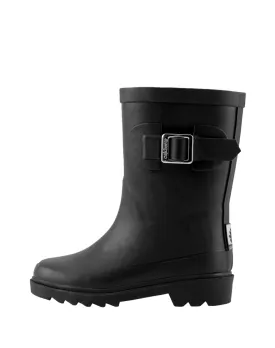 KID’S BUCKLE RUBBER RAIN BOOTS MIDNIGHT BLACK