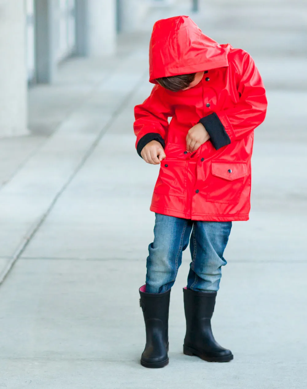 KID’S BUCKLE RUBBER RAIN BOOTS MIDNIGHT BLACK