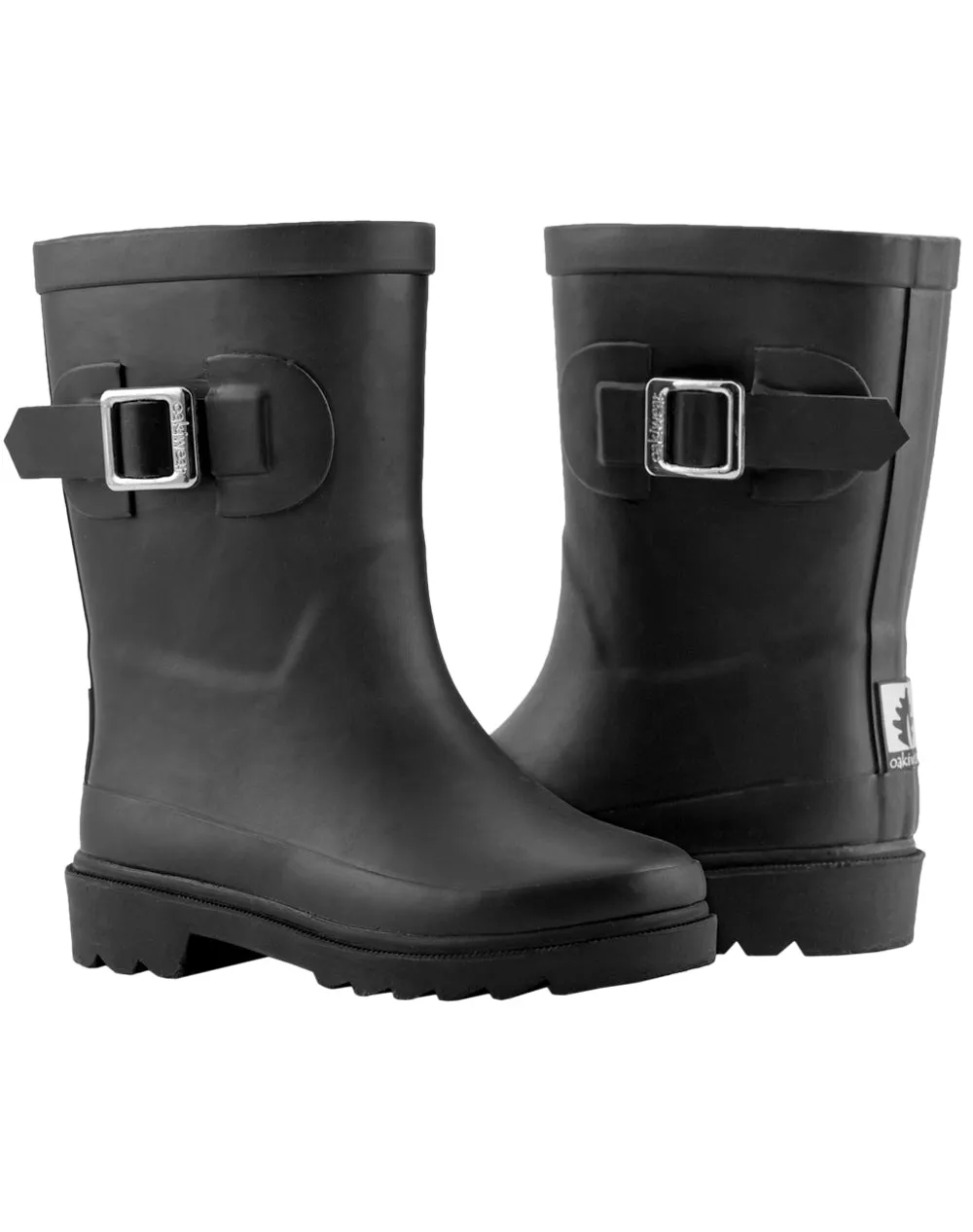 KID’S BUCKLE RUBBER RAIN BOOTS MIDNIGHT BLACK