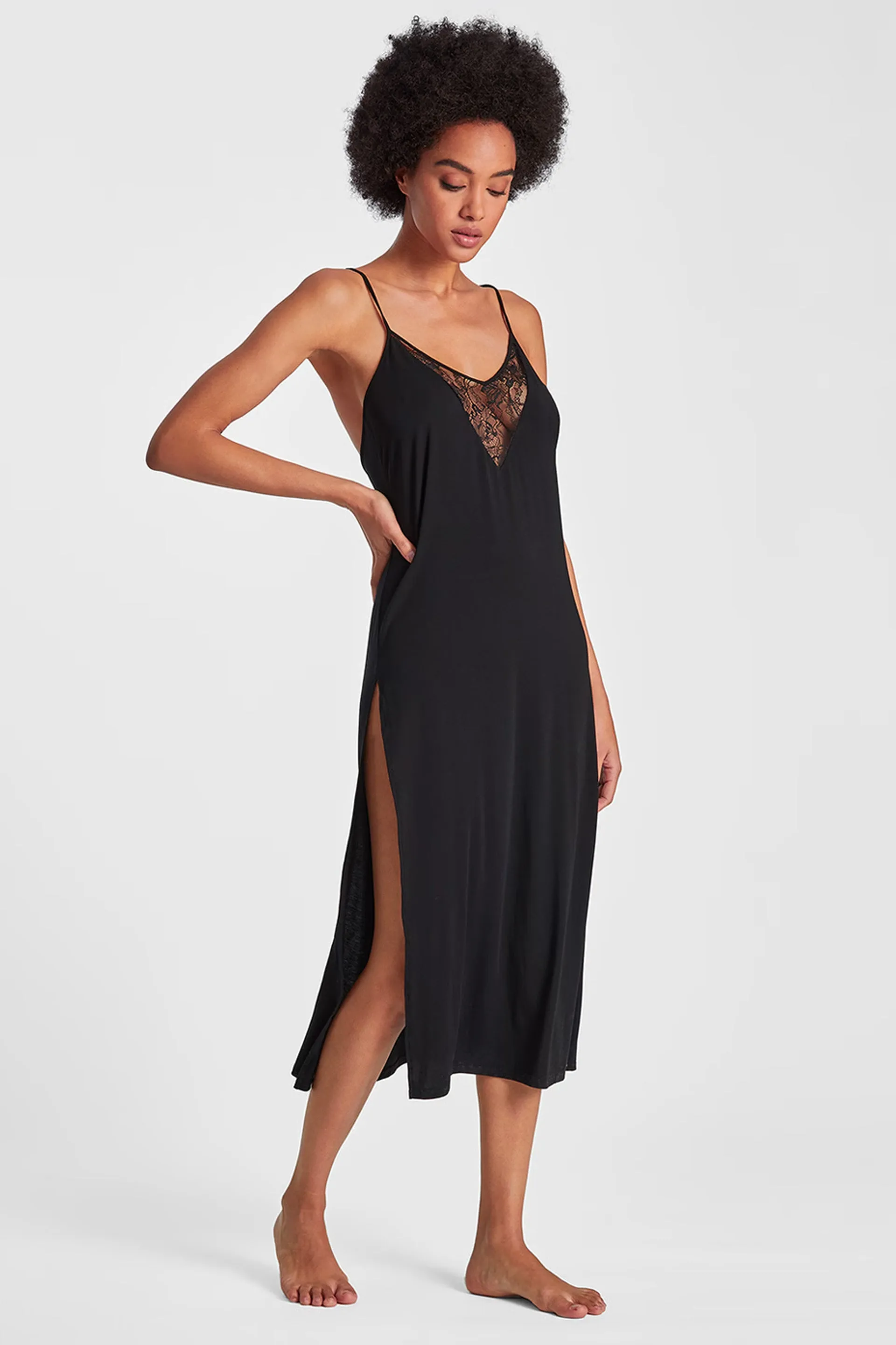 Lazy Days Long Nightie Black