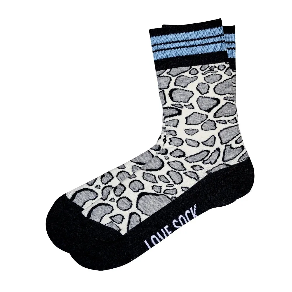 Leopard animal print fun patterned organic novelty crew socks for women