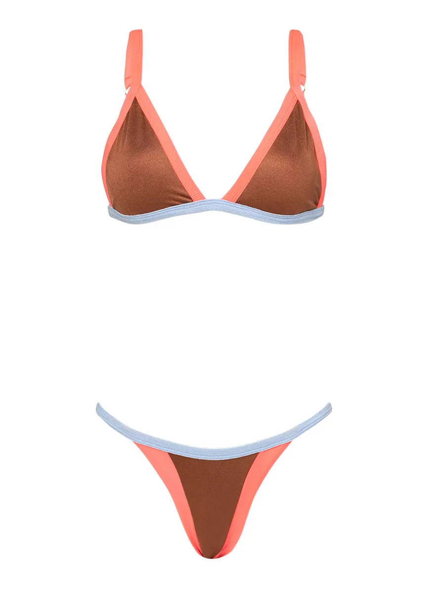 Maaji Amber Brown Nusa Regular Rise Split Strap Bikini Bottom