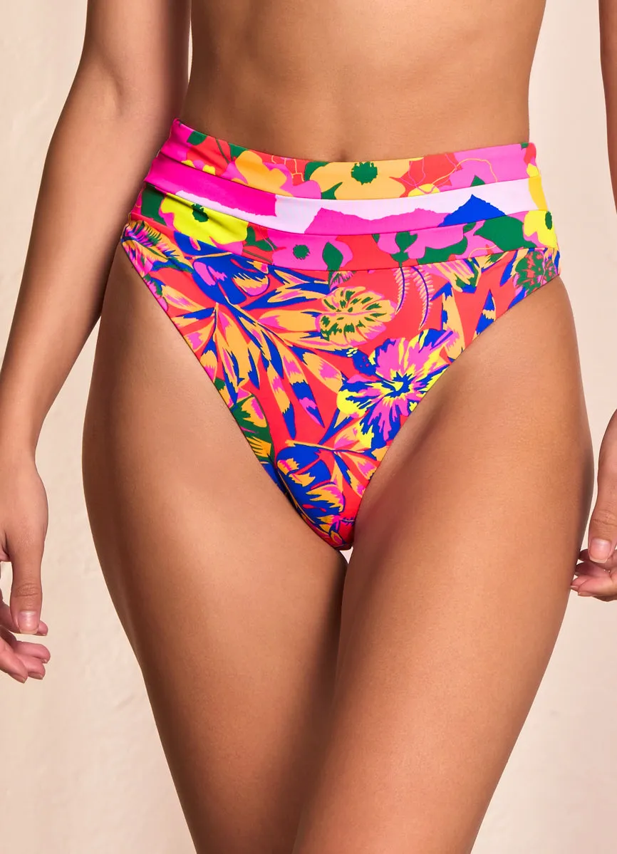 Maaji Crayonflower Suzy Babe High Rise/High Leg Bikini Bottom