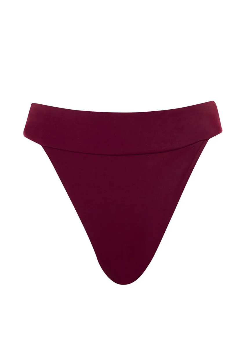 Maaji Eggplant Zefora High Rise/High Leg Bikini Bottom