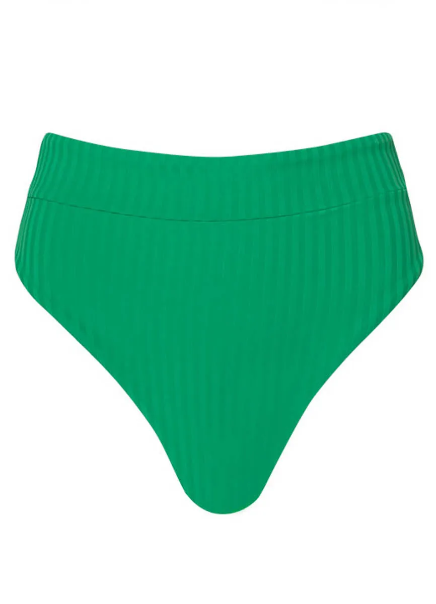 Maaji Enchanting Emerald Suzy Q High Rise Classic Bikini Bottom