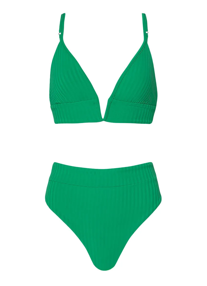 Maaji Enchanting Emerald Suzy Q High Rise Classic Bikini Bottom