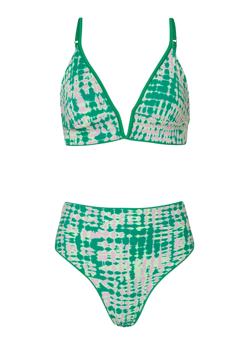 Maaji Enchanting Emerald Suzy Q High Rise Classic Bikini Bottom