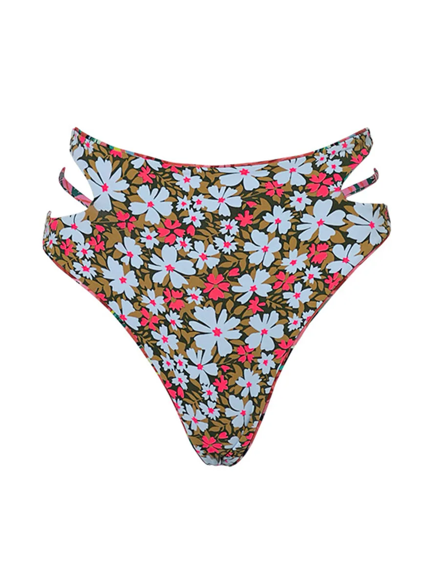 Maaji Flame Palms Eris High Rise Double Tab Side Bikini Bottom