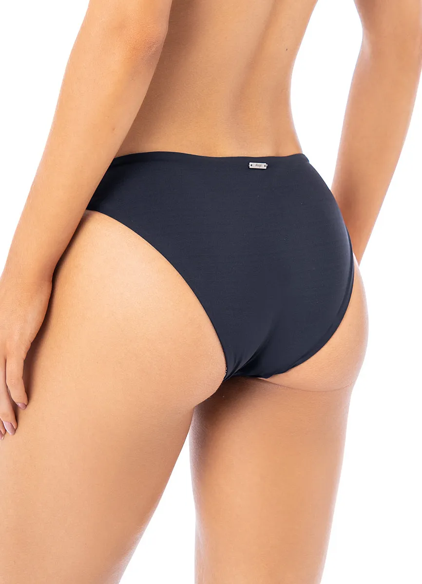 Maaji Ink Black Flirt Thin Side Bikini Bottom