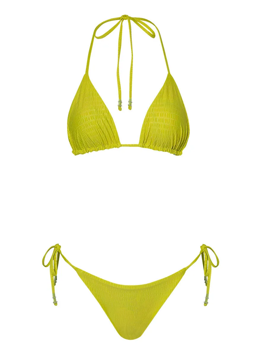 Maaji Lime Green Sunning Low Rise Tie Side Bikini Bottom