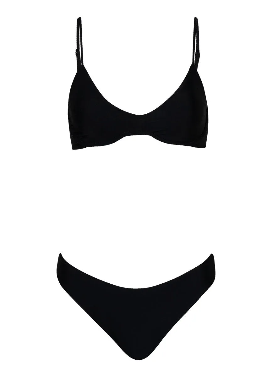 Maaji Noir Black Sublimity Regular Rise Classic Bikini Bottom