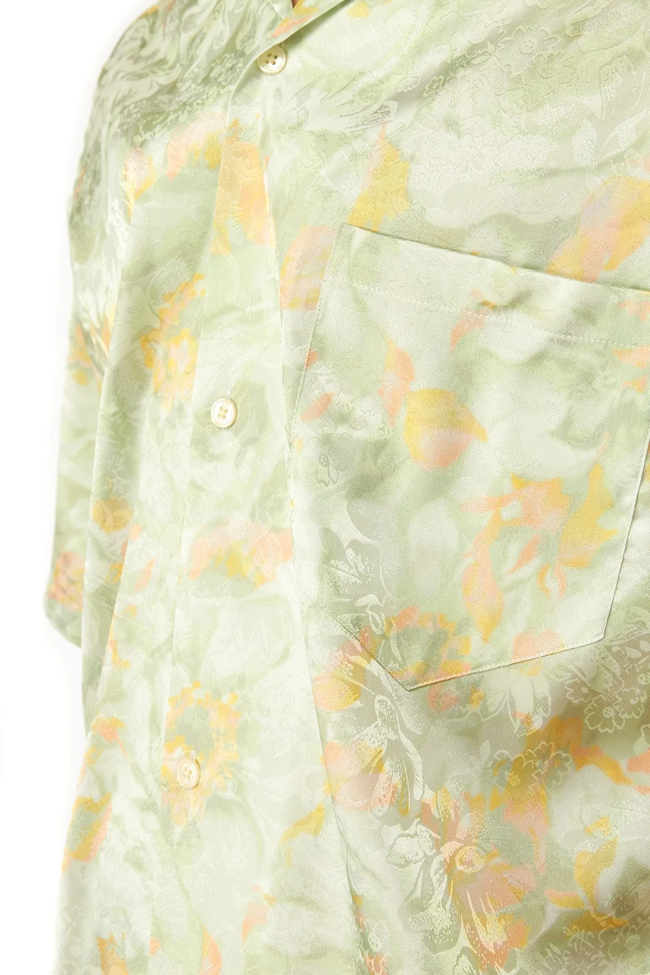 Martine Rose Mens Oversized Hawaiian Shirt 'Green Floral'