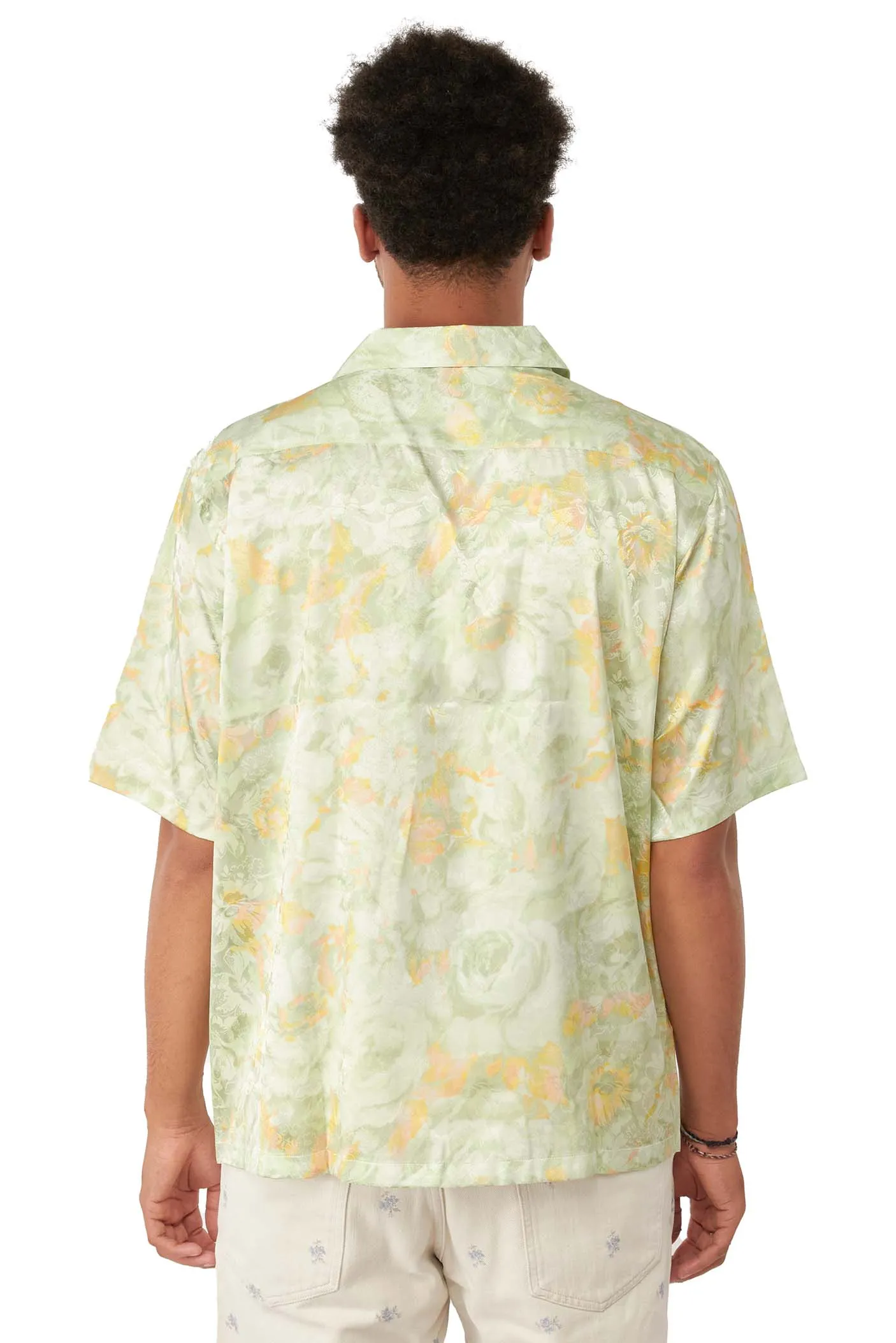 Martine Rose Mens Oversized Hawaiian Shirt 'Green Floral'