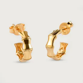 Multi-Link J Hoop Earrings in 9K Gold