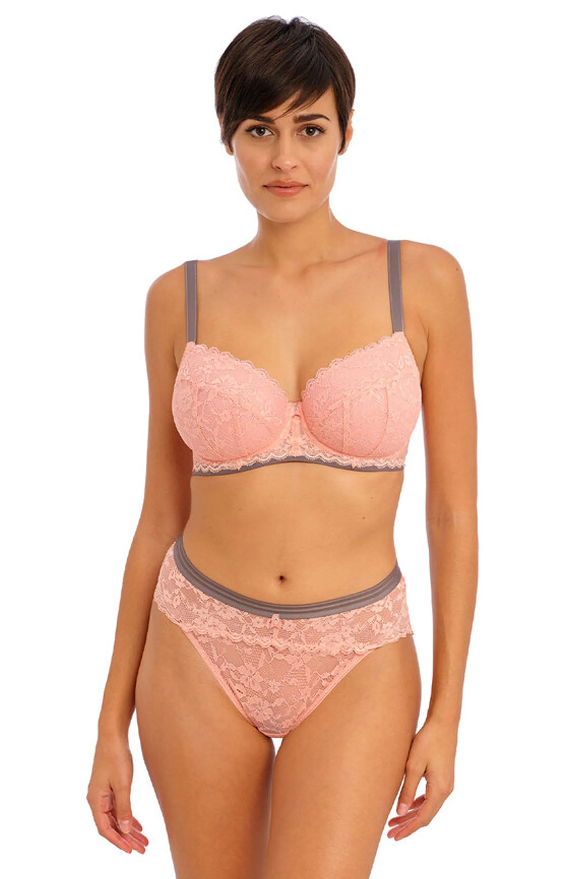 Offbeat Padded Half Cup Bra Rosehip