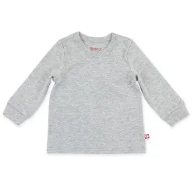 Organic Cotton Long Sleeve Crewneck - Heather Gray