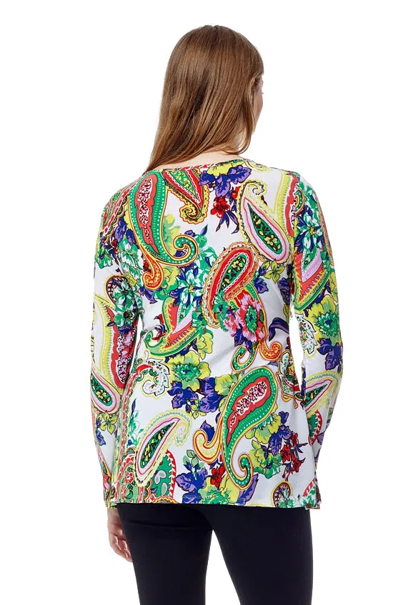 Paisley Printed Wrap Tunic