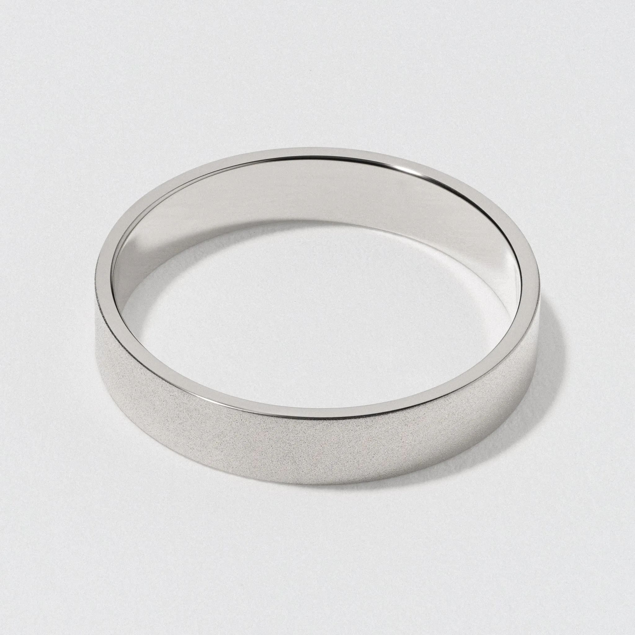 Platinum Flat Wedding Band - Matte 4mm