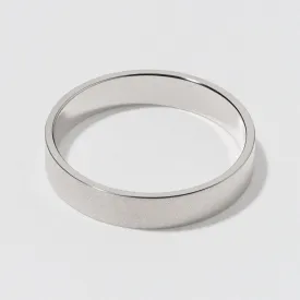 Platinum Flat Wedding Band - Matte 4mm