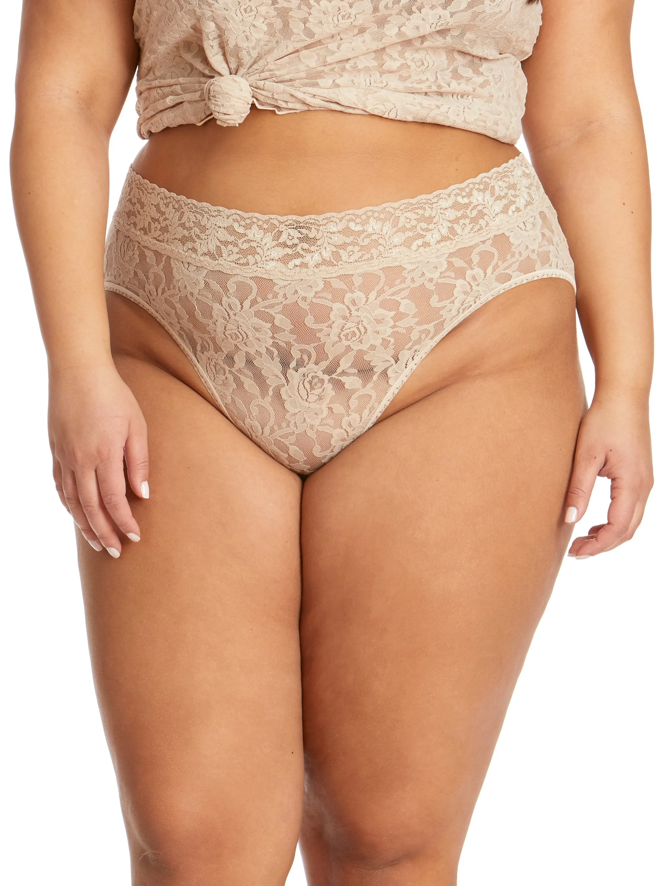 Plus Size Signature Lace French Brief Chai