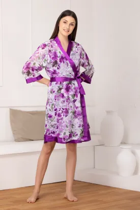 Printed satin Nightgown set