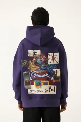 " A SPACE ODYSSEY" PRINTED PATCHWORK HOODIE