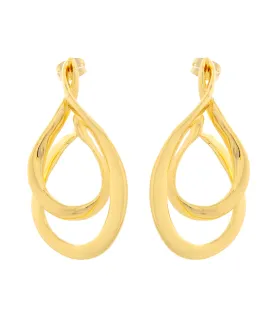 "Double Teardrop"  Gold Earrings