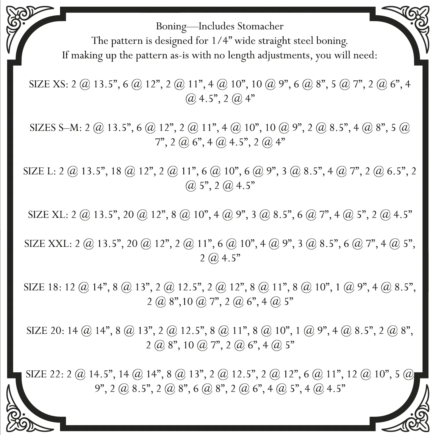 Redthreaded 1780s Stays Pattern