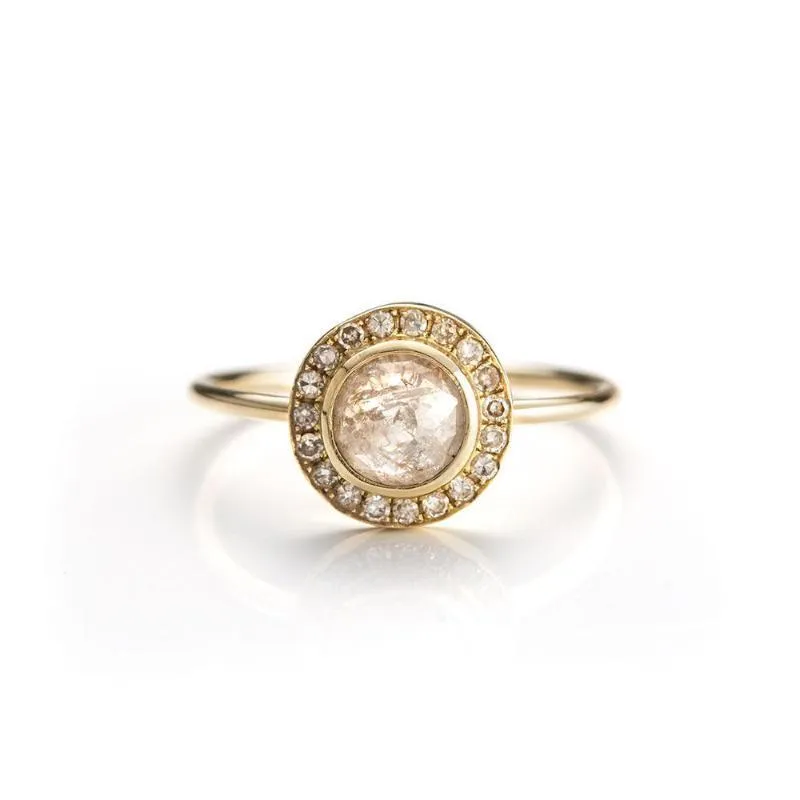 Rose Cut Halo Ring