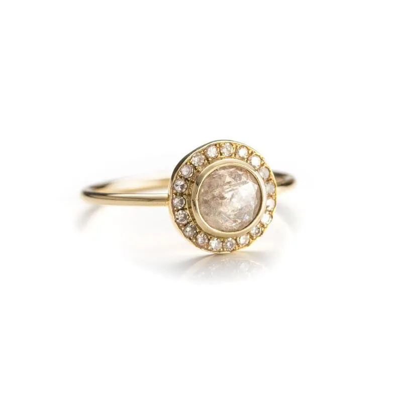 Rose Cut Halo Ring