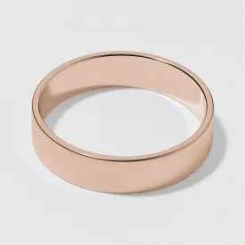 Rose Gold Flat Wedding Band - Matte 5mm