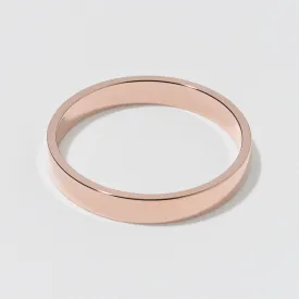 Rose Gold Flat Wedding Band - Polished 3mm