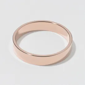 Rose Gold Flat Wedding Band - Polished 4mm