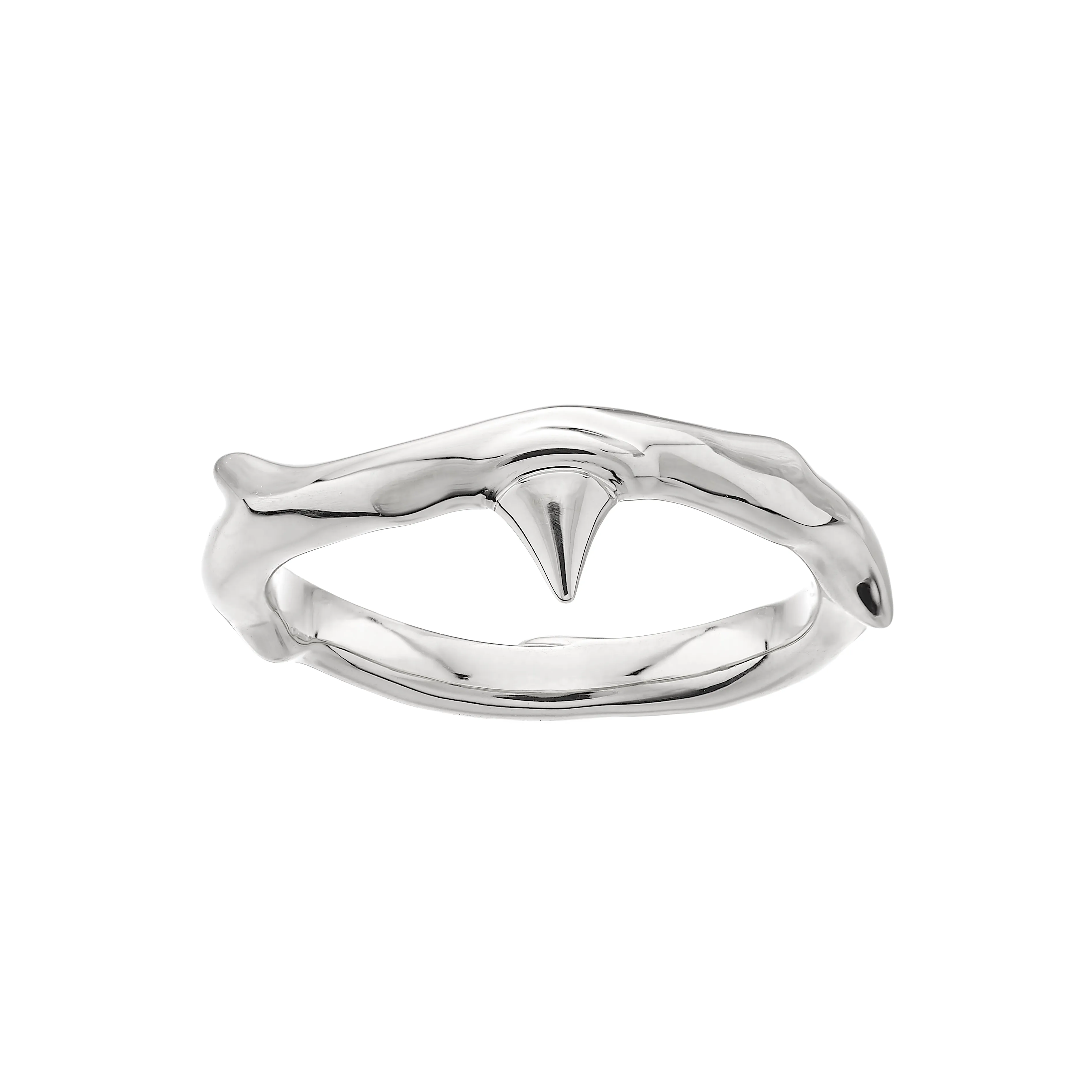 Rose Thorn Band Ring - Silver