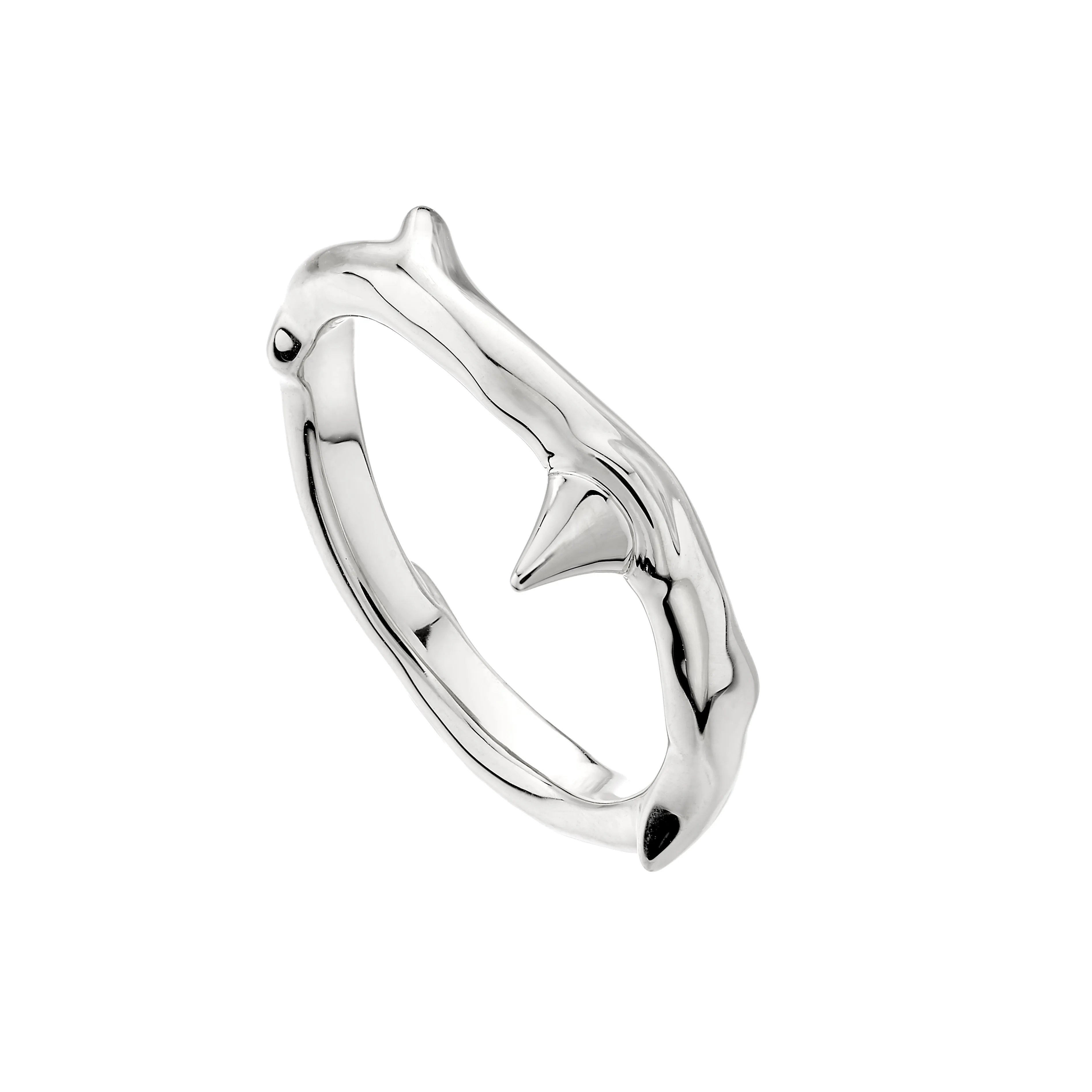 Rose Thorn Band Ring - Silver