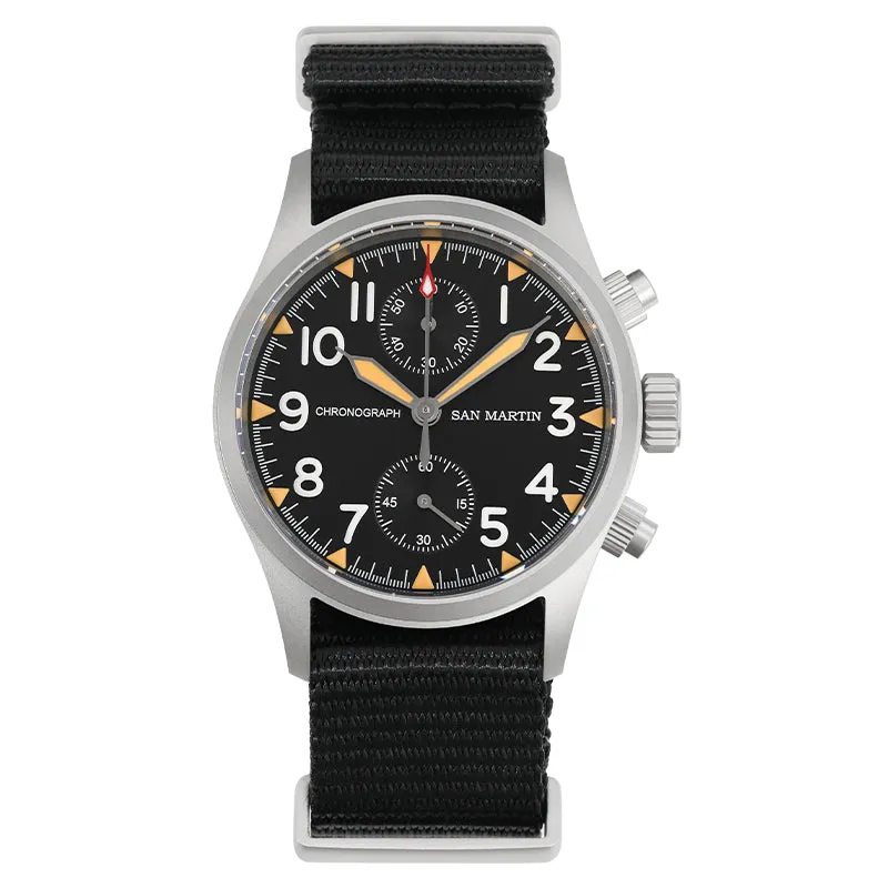 San Martin 37mm Retro Chronograph Field Watch