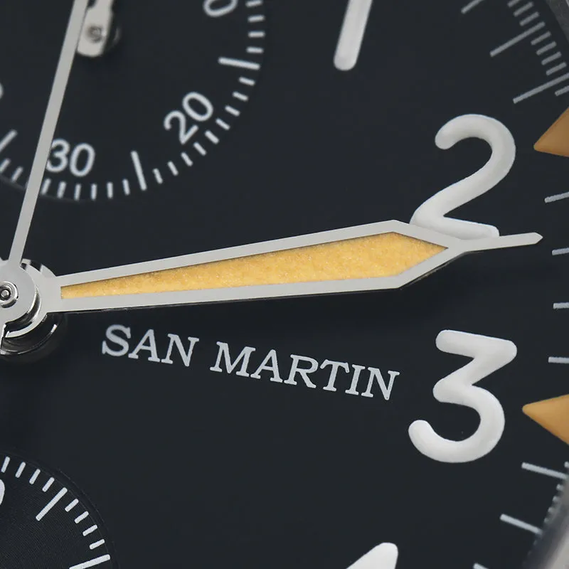 San Martin 37mm Retro Chronograph Field Watch