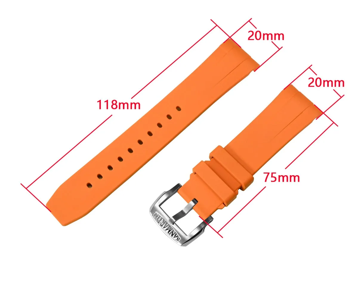 San Martin Fluorine Rubber Watch Band for SN0121G/SN054/SN008