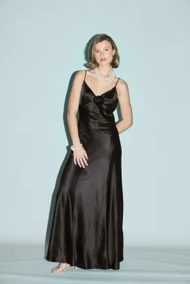 Savannah Rosette Gown - Black