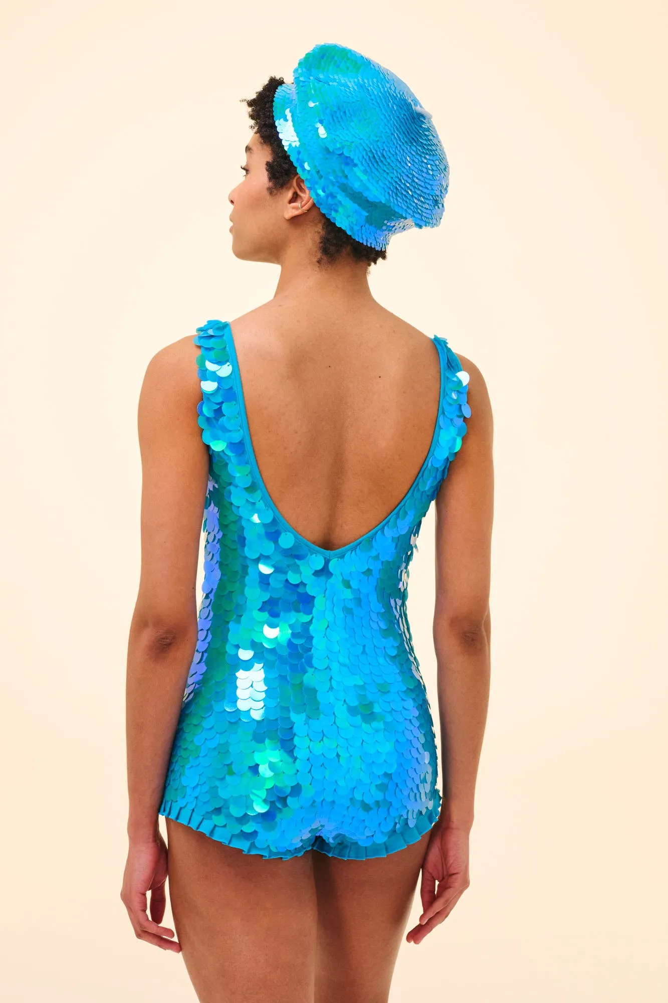 SEA CIRCUS SEQUIN PLAYSUIT - SKY