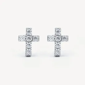 Silver Cross Stud Earrings