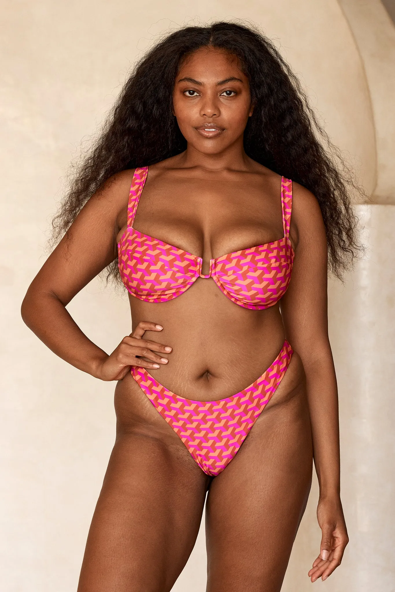 Tamarama Bottom - Fuchsia Geo