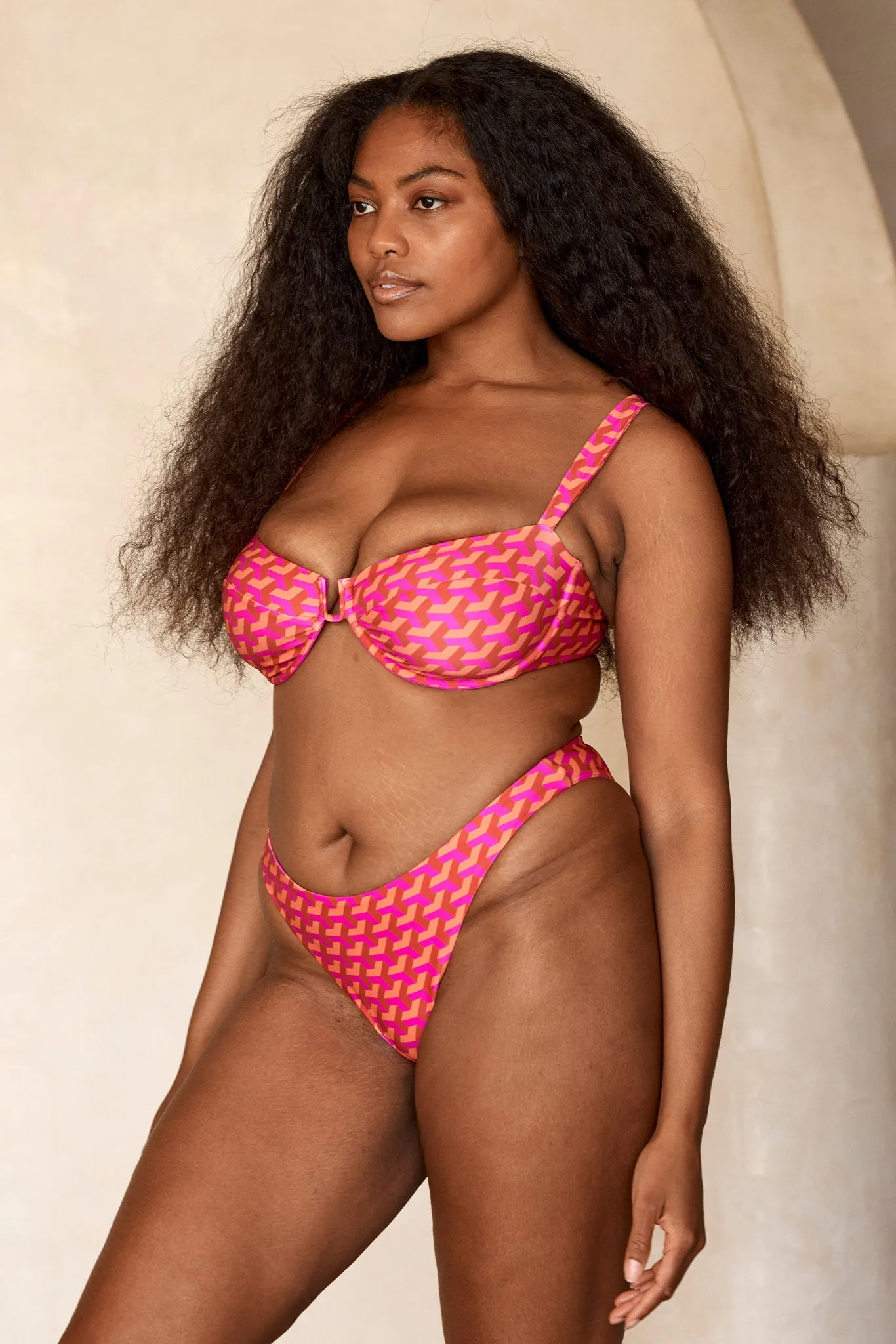 Tamarama Bottom - Fuchsia Geo