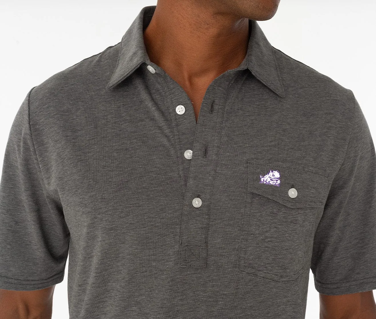 TCU - Coach's Performance Players Shirt - Horned Frog - Heather Gray