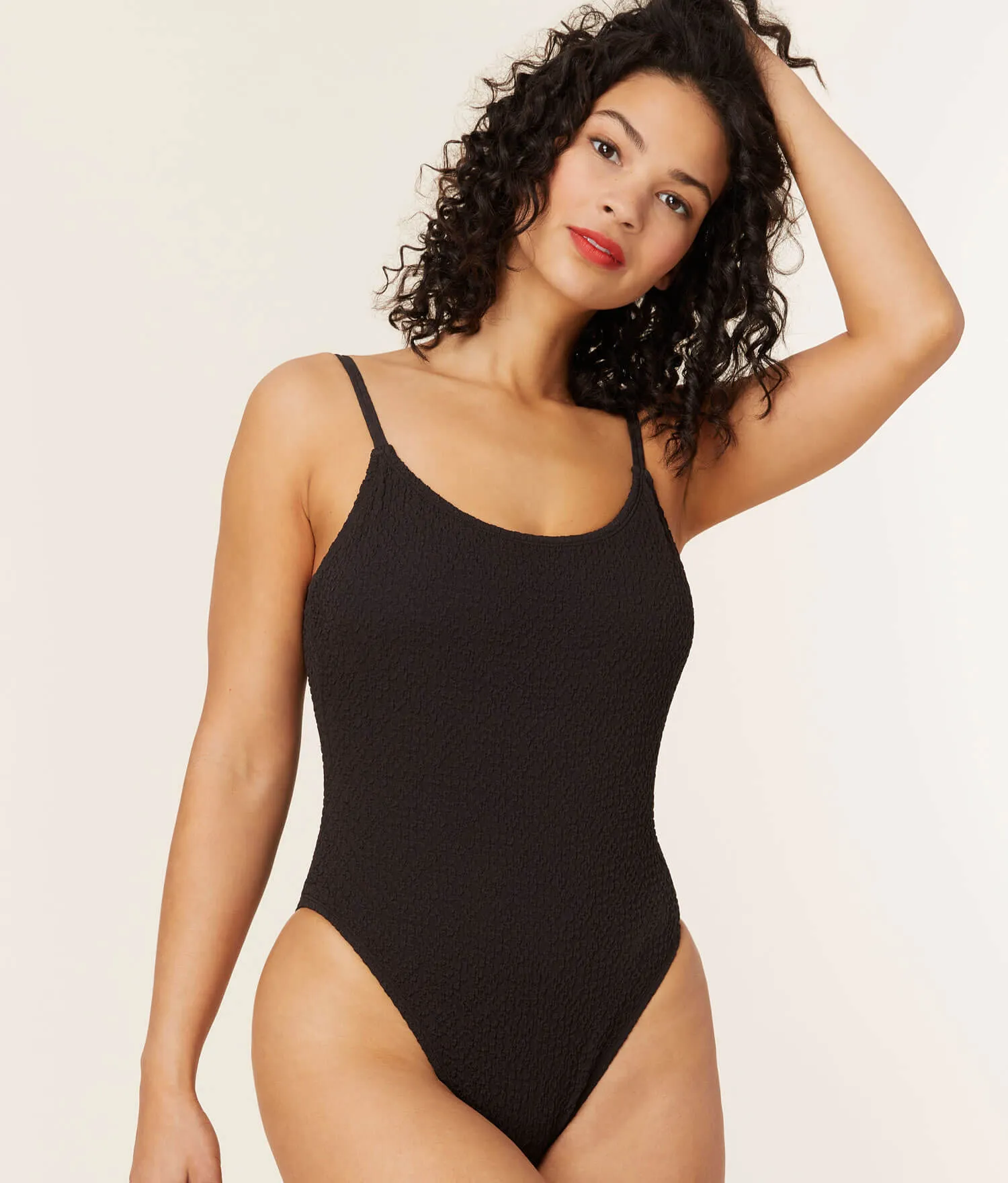 The Laguna One Piece - Popcorn - Black - Long Torso